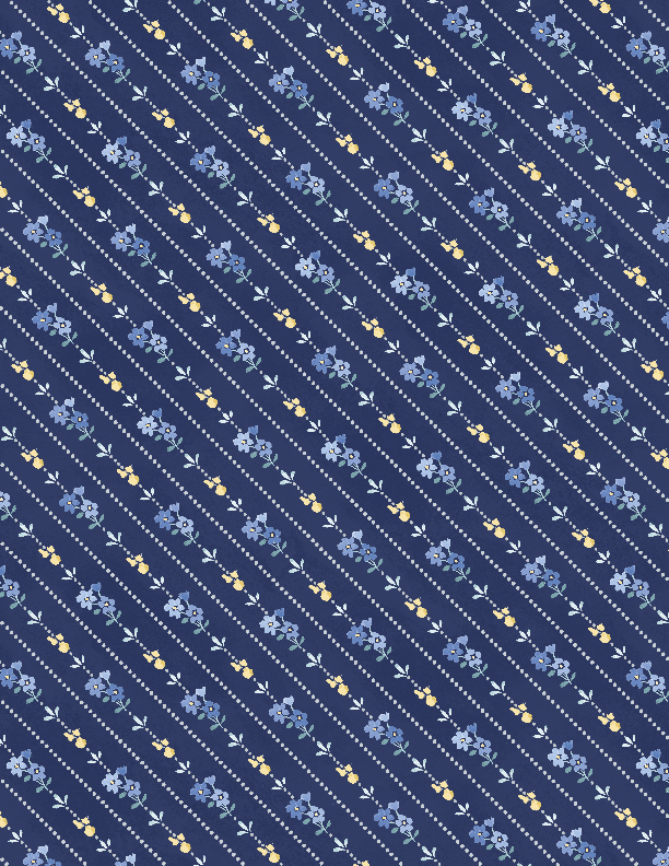 Morning Blooms Diagonal Navy