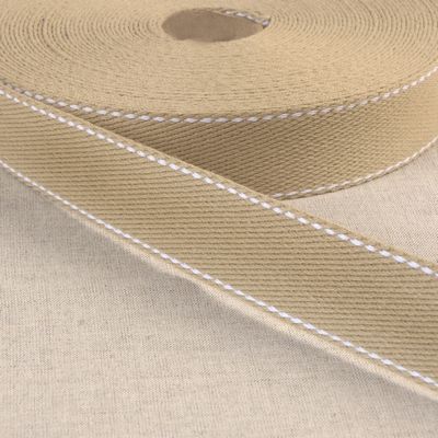 Cotton Webbing w/ Stitches Beige