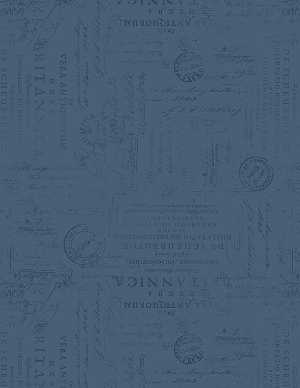 Garden Grace Script Texture Navy