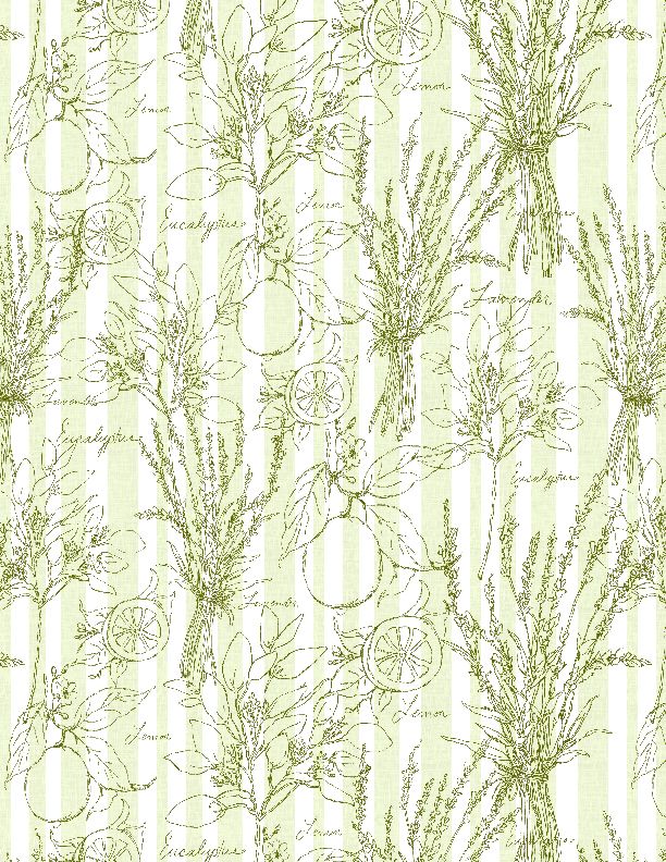 Lavender Lemonade Toile Stripe Lime