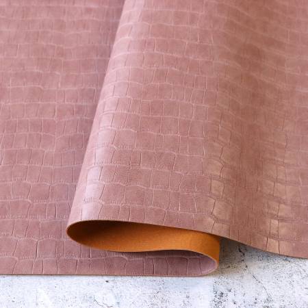 Blush Pink Faux Crocodile Leather 1/2yd