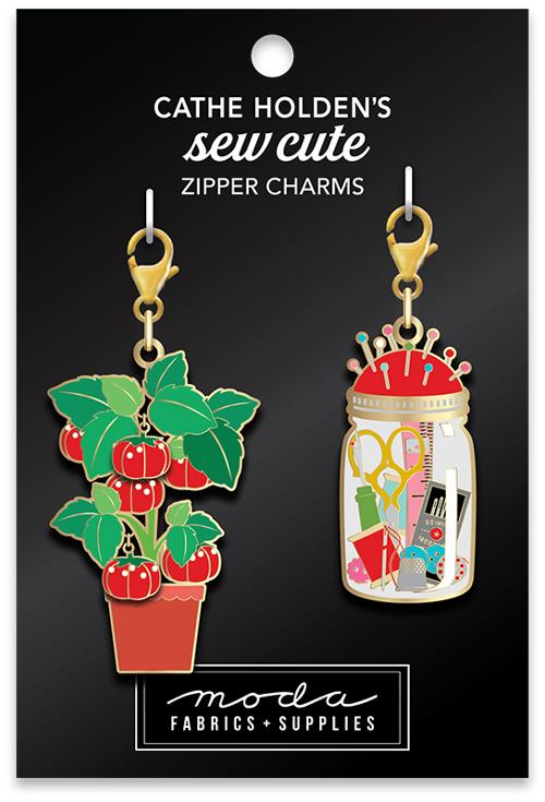 Plant Sewing Jar Zip Pull 2ct