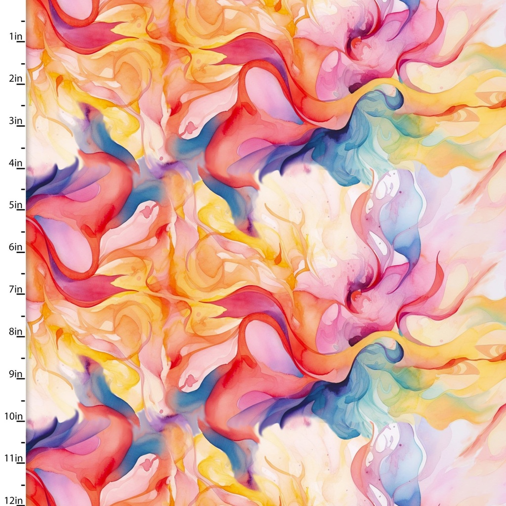 Hummingbird Bouquet Watercolor Swirls