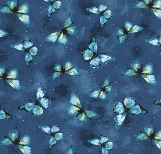 Blue Harmony Butterfly Toss Dark Blue