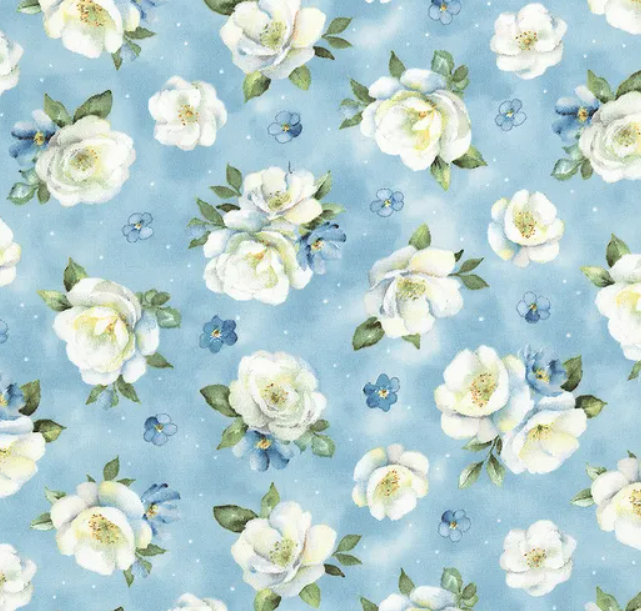 Blue Harmony Floral Toss Light Blue