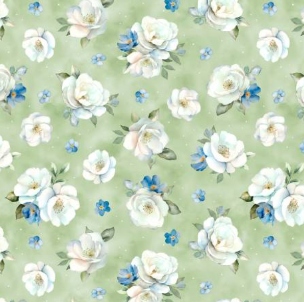 Blue Harmony Floral Toss Green