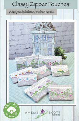 Classy Zipper Pouches Embroidery