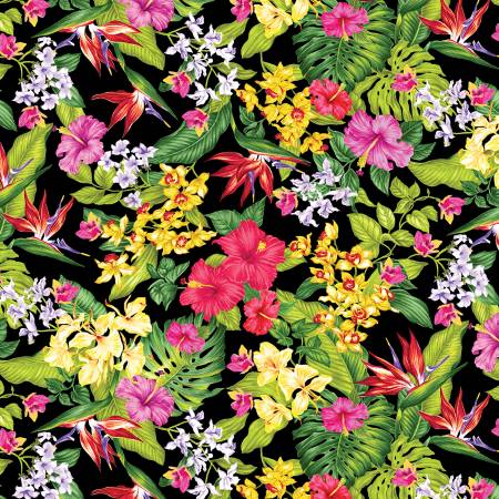 Tropical Escape Black Floral Paradise