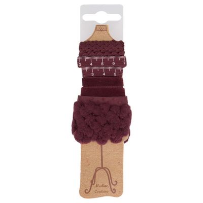 Mannequin of Assorted Trims Burgundy