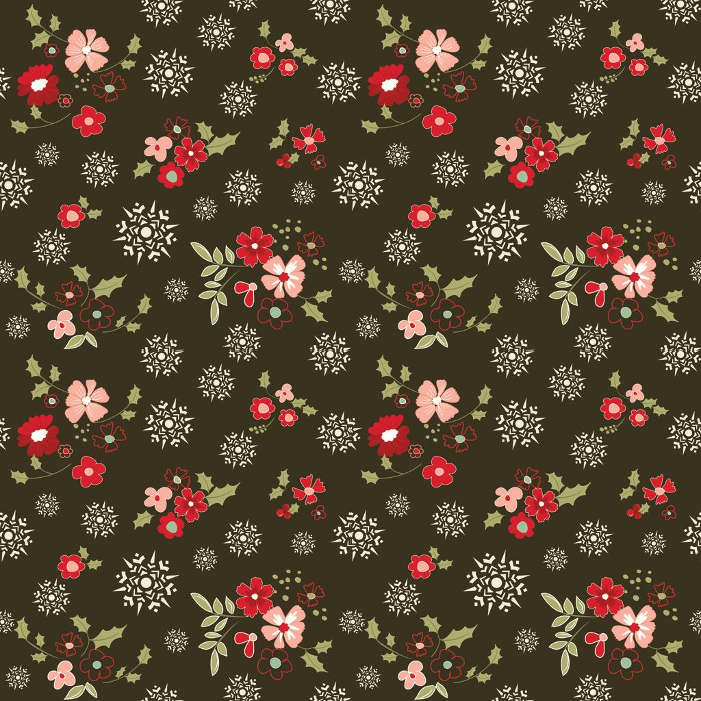 Glisten Winter Flowers Mocha