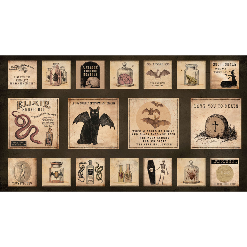 Gothic Halloween Blocks Black