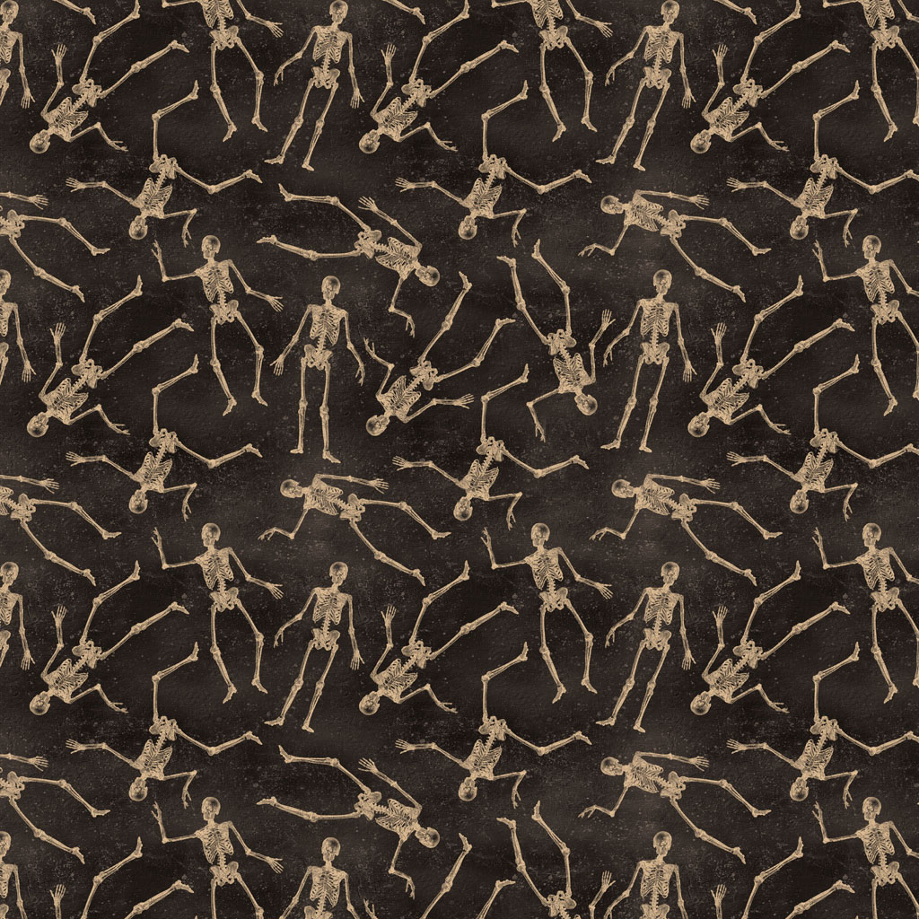 Gothic Halloween Skeletons Black