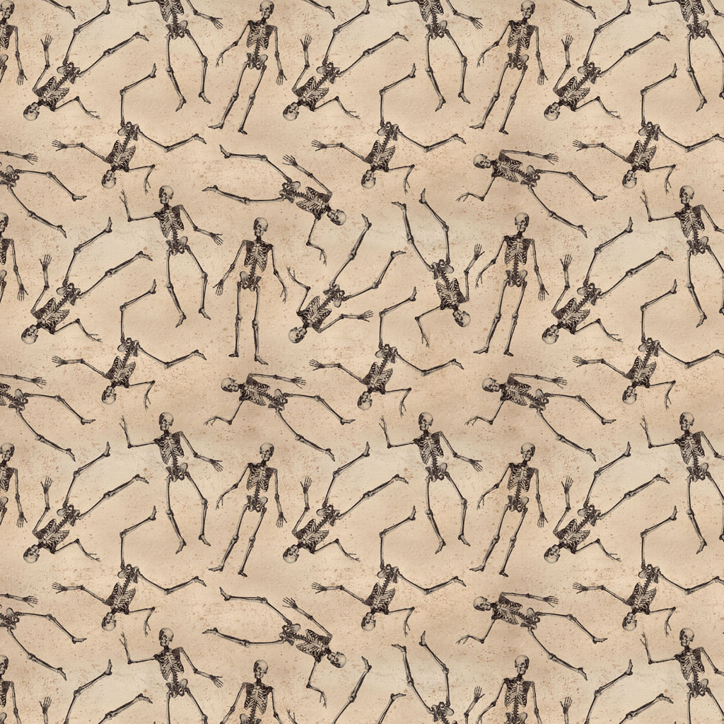 Gothic Halloween Skeletons Khaki