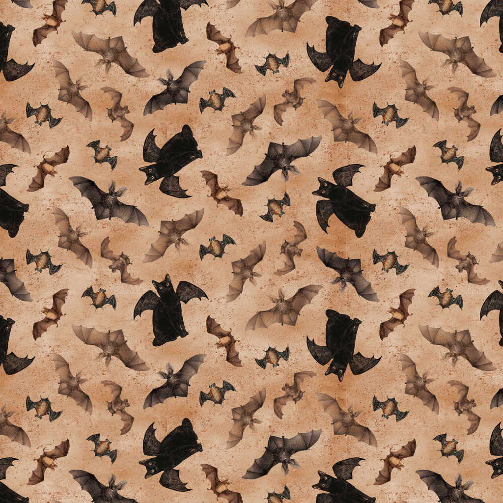 Gothic Halloween Bats & Cats Rust