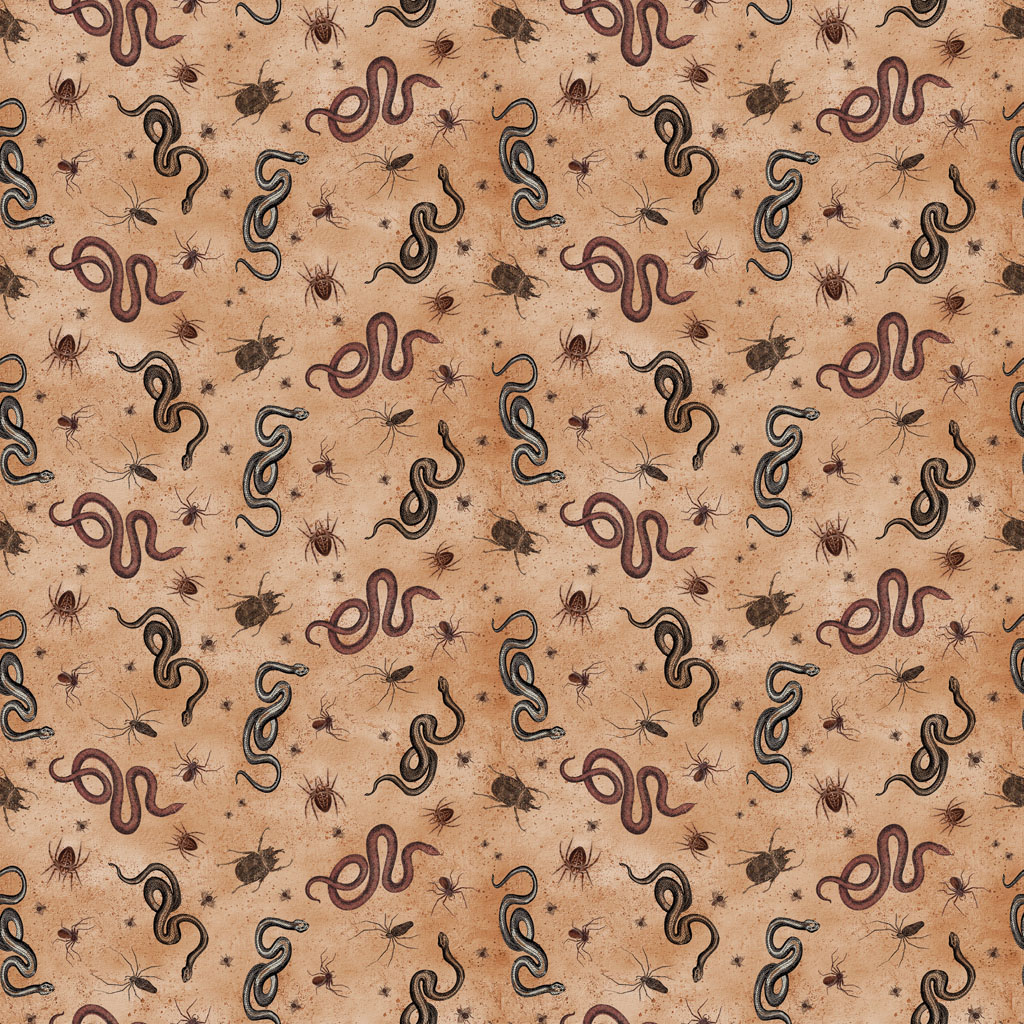 Gothic Halloween Snakes & Bugs Rust