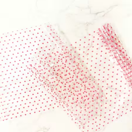 Tiny Hearts Clear Vinyl 18" x 52"