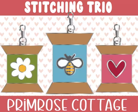 Stitching Trio Zipper Pulls 3ct