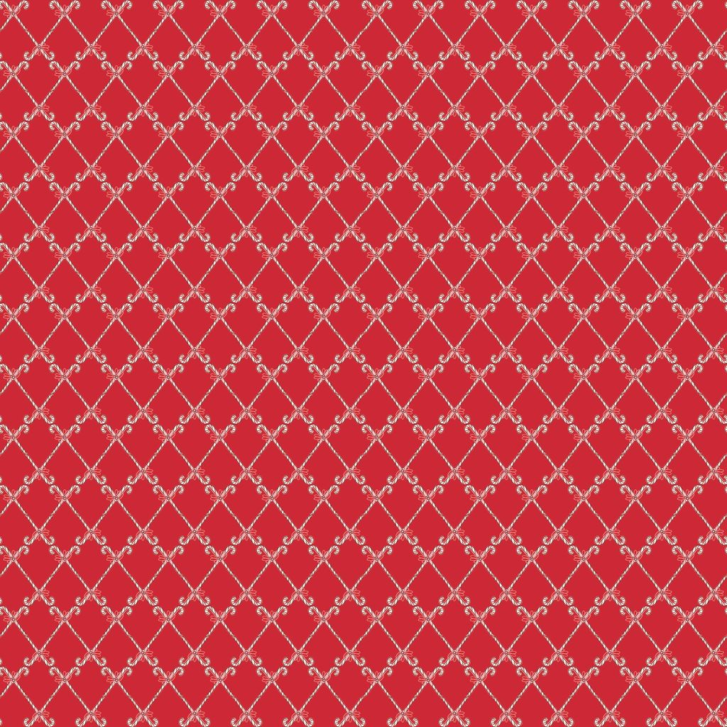 Mistletoe & Holly Candy Canes Red
