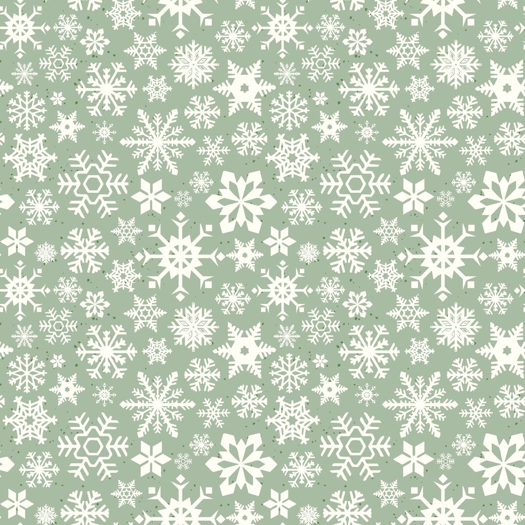Mistletoe & Holly Snowflakes Sage