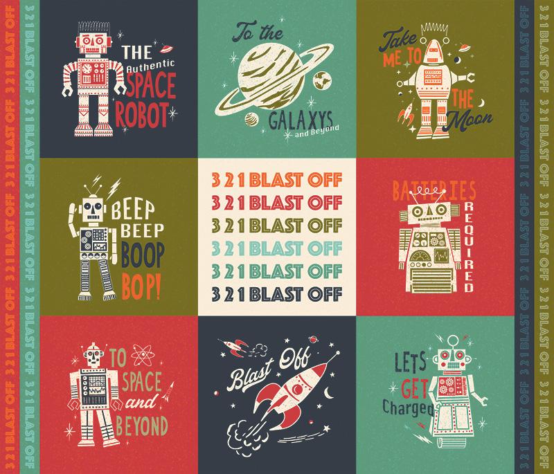 3-2-1 Blast Off Panel 36" x 44"