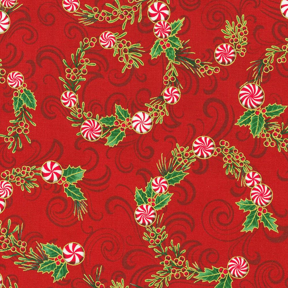 Holiday Flourish Peppermint Twist Scarlet