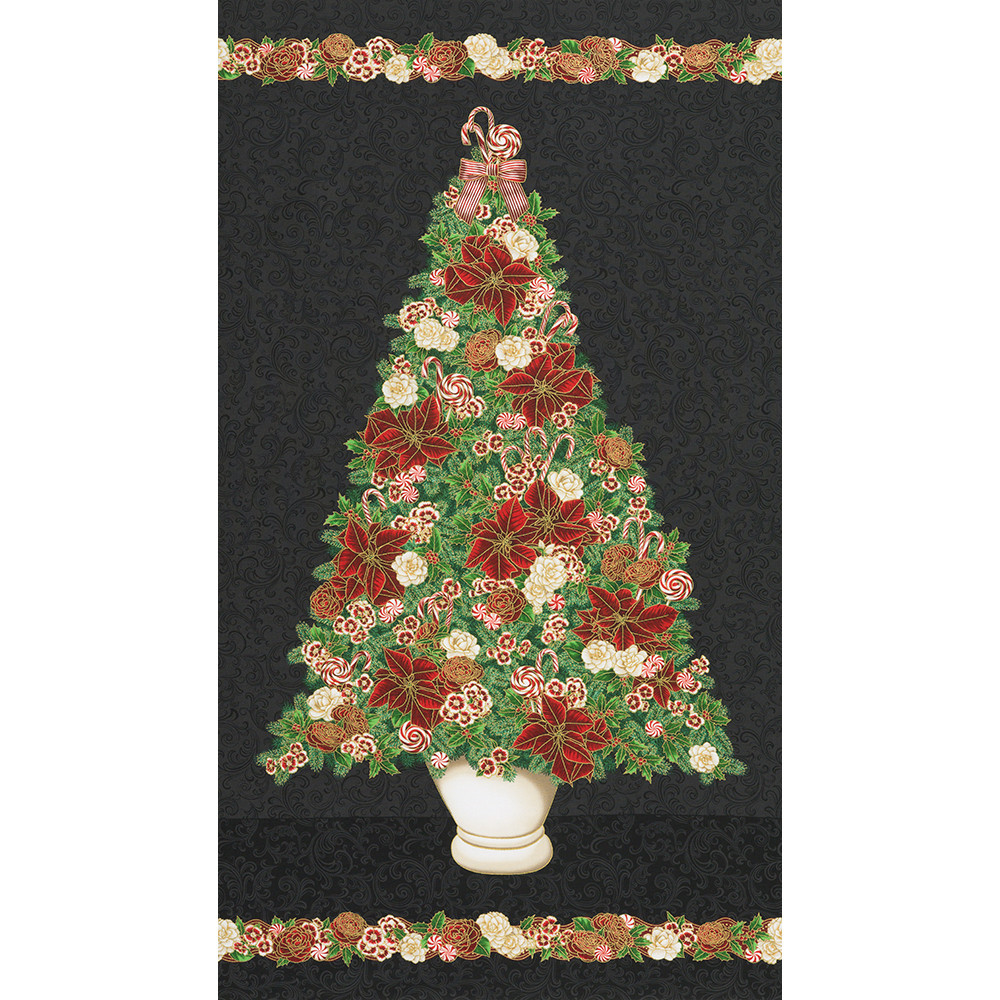 Holiday Flourish Peppermint Twist Panel 24" x 44"