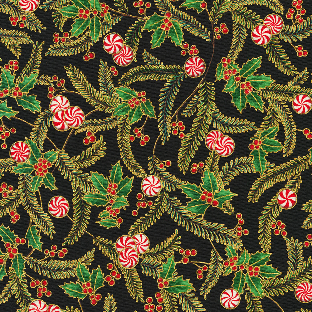 Holiday Flourish Peppermint Twist Black