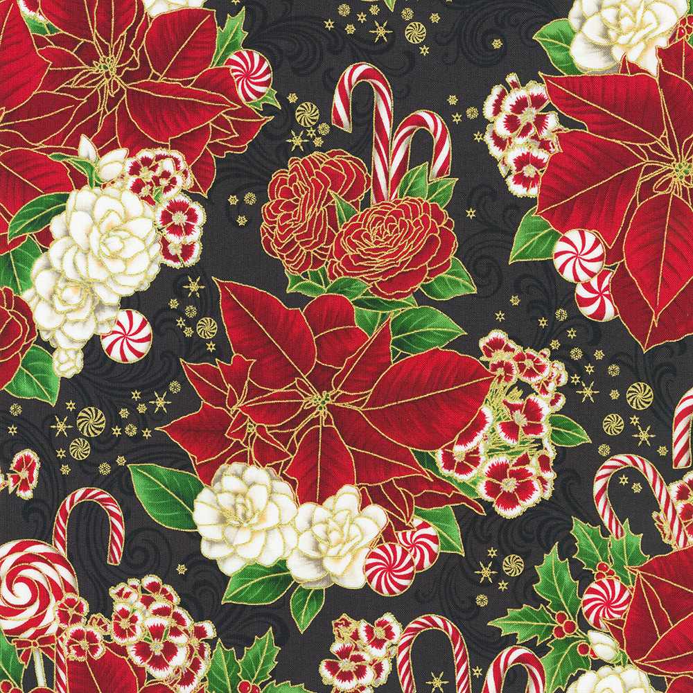Holiday Flourish Peppermint Twist Black