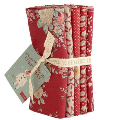 Tilda Merry Little Christmas Red FQB 5pc