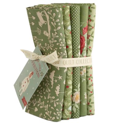 Tilda Merry Little Christmas Green FQB 5pc