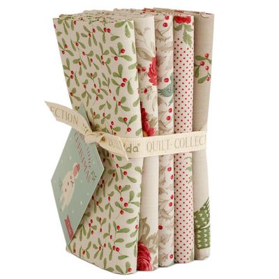 Tilda Merry Little Christmas Cream FQB 5pc