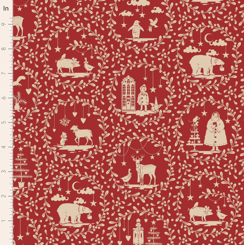 Tilda Merry Little Christmas Paperscenes Burgundy