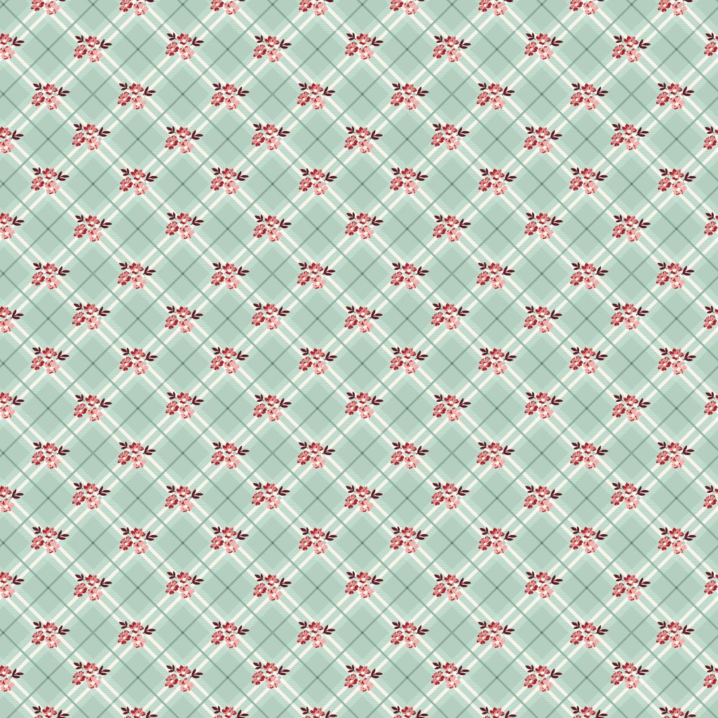 Love You Always Floral Plaid Mist