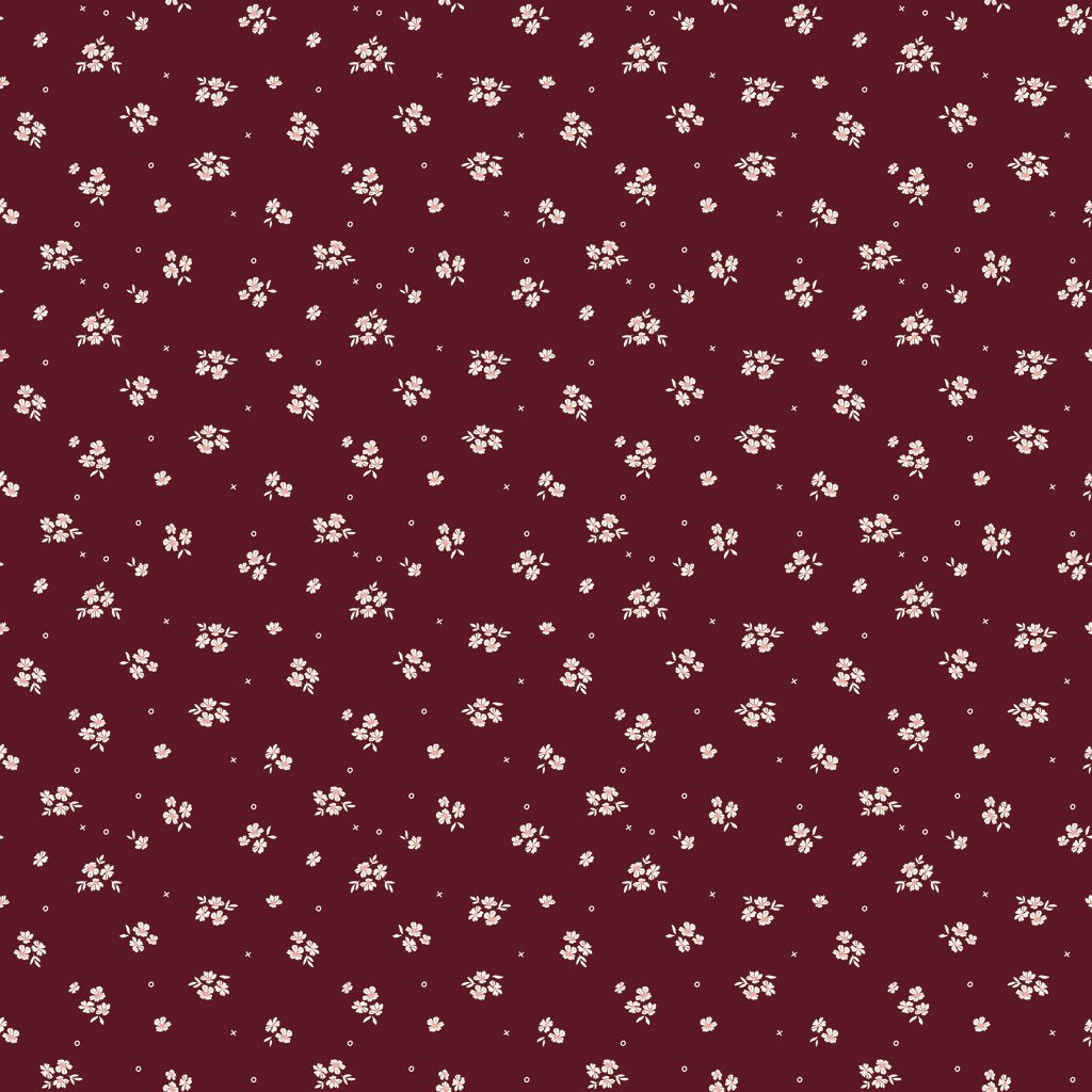 Love You Always Ditsy Maroon