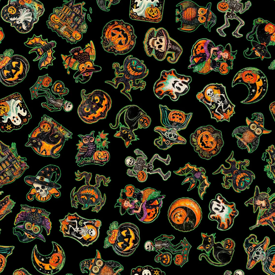 Happy Haunting Halloween Toss Black