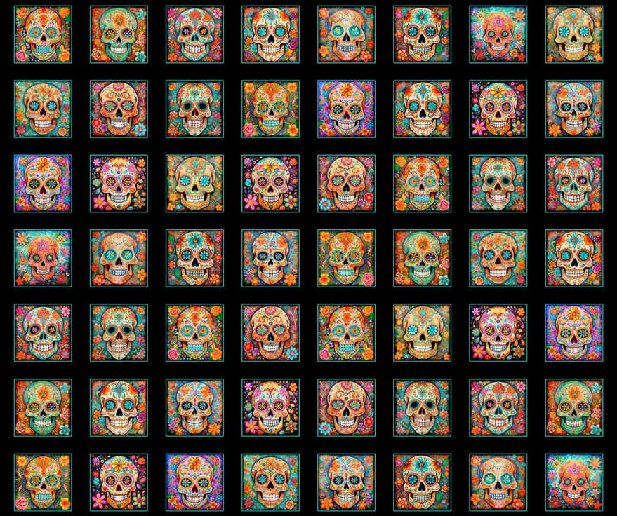 Skullduggery Sugar Skulls Black