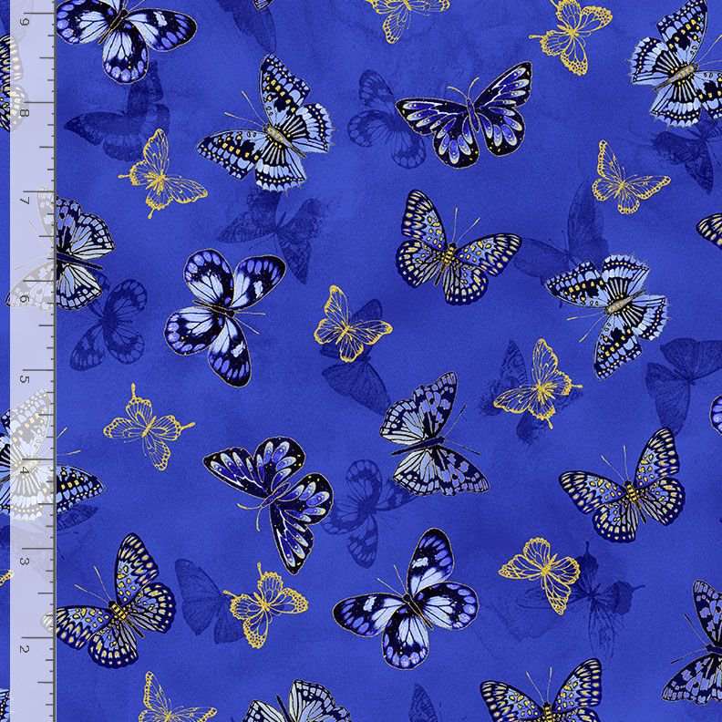 Moonlight Metallic Tossed Butterflies
