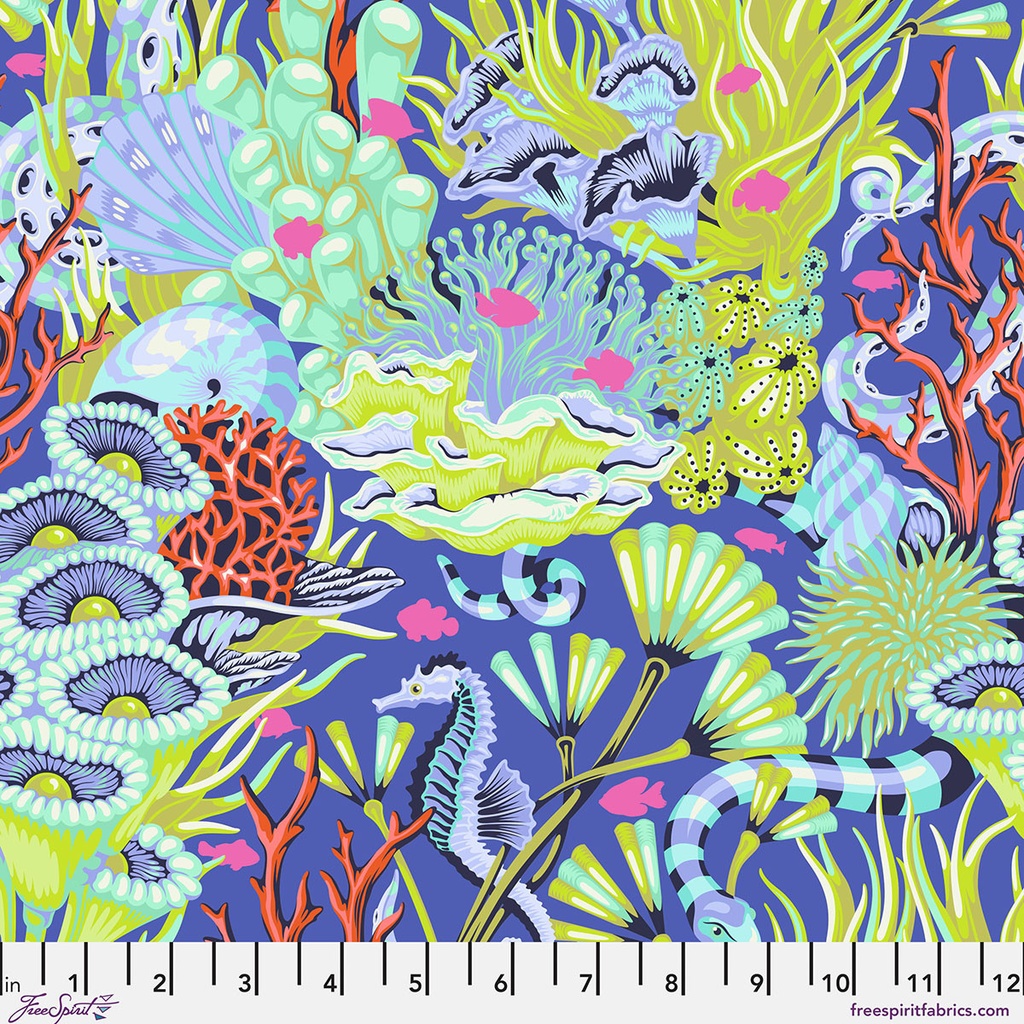 Tula Floral Reef Reef What You Sew Marine