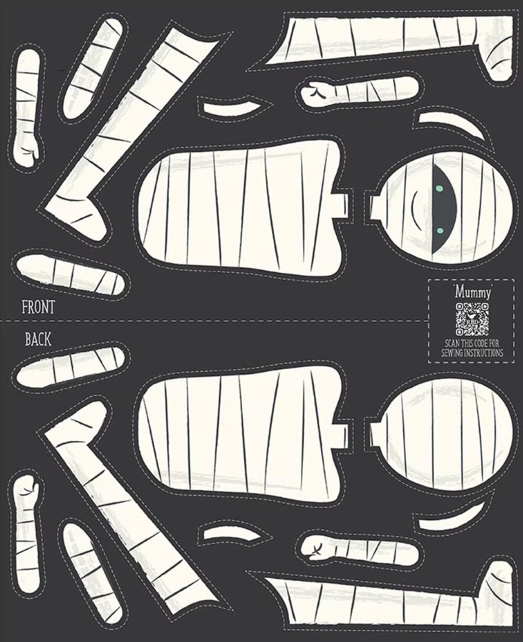 Frank and Friends 1yd Mummy Panel