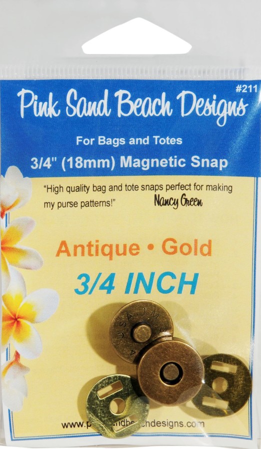 Magnetic Purse Snaps 3/4in Antique Gold