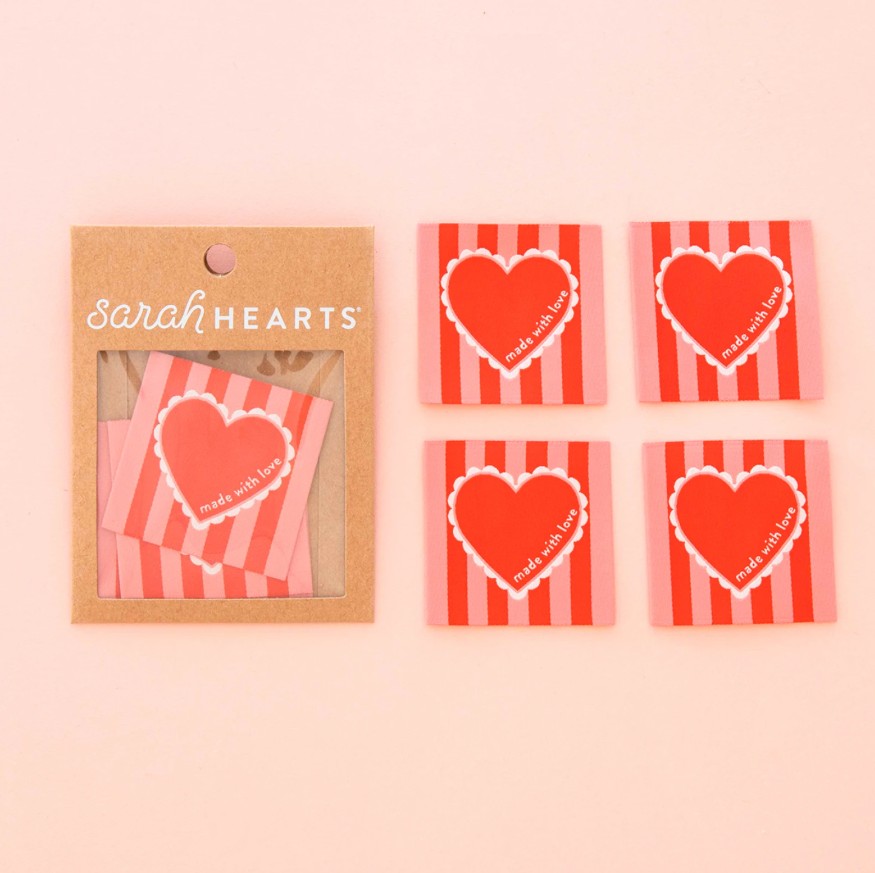 Made With Love Large Heart Woven Labels