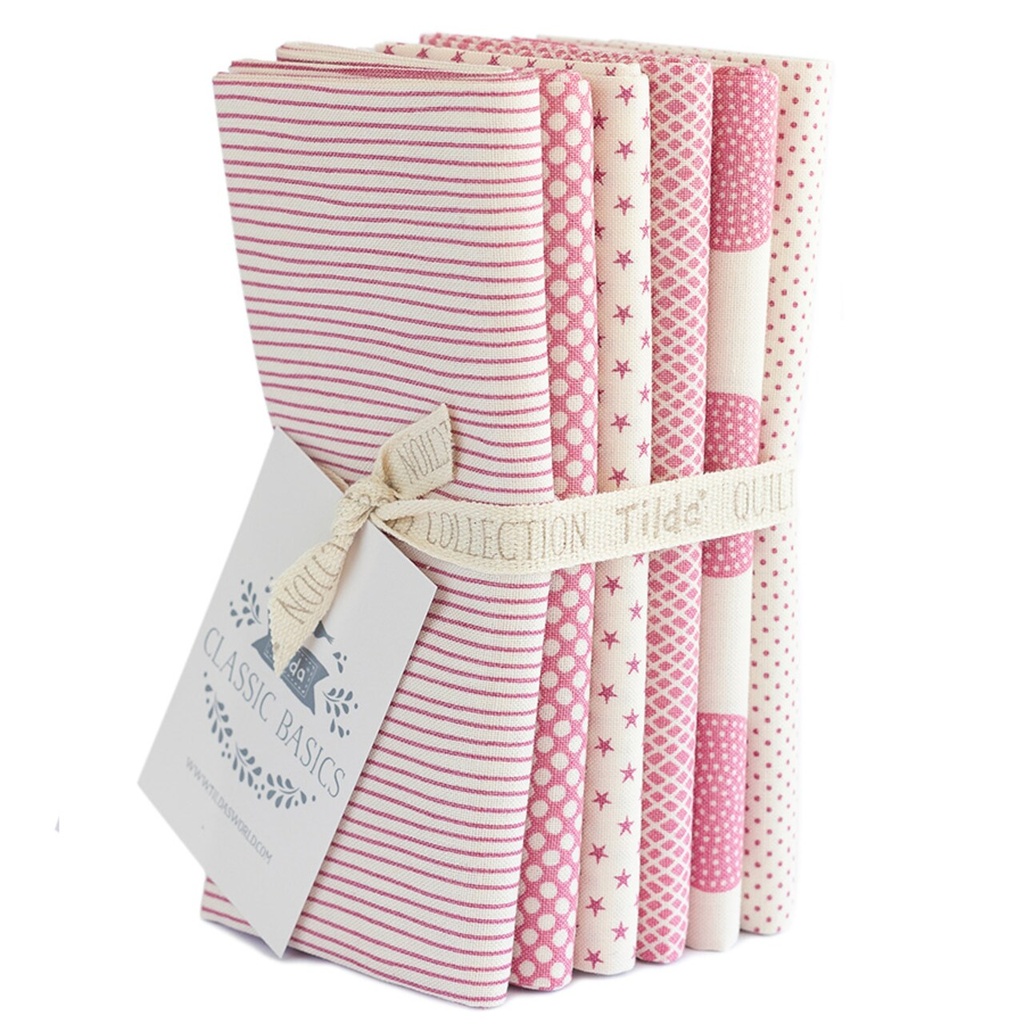 Tilda Basic Classics FQB Pink 6ct