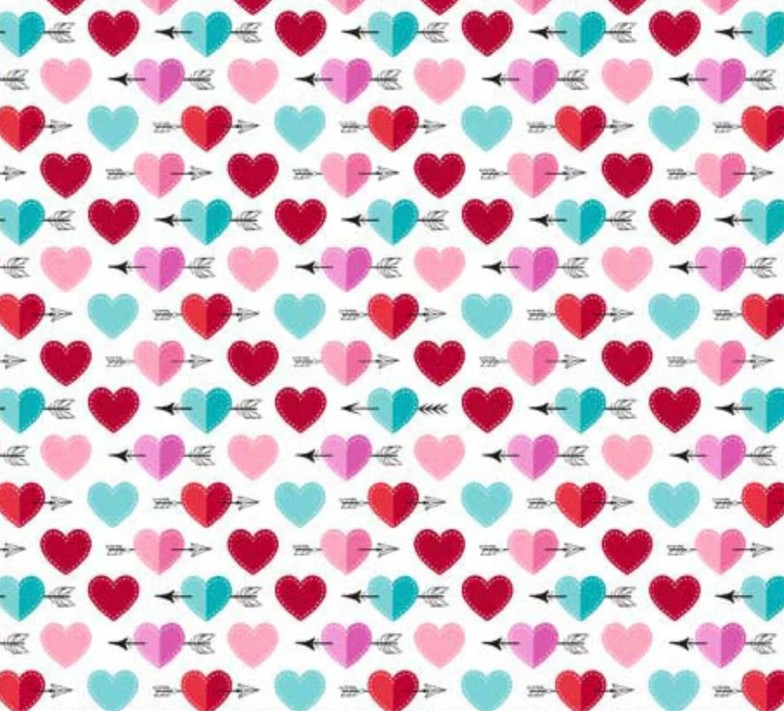 Sweet Valentine Cupid Hearts White
