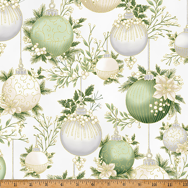 Christmas Wish Metallic Ornaments Parchment/Gold