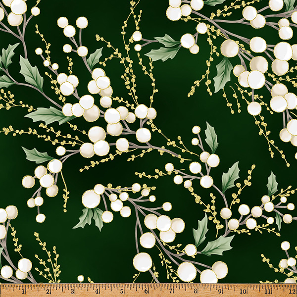 Christmas Wish Metallic Berries Forest/Gold