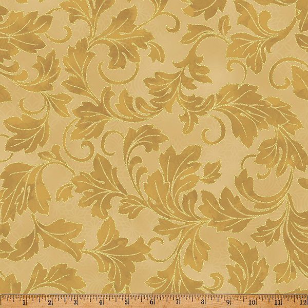 Christmas Wish Metallic Leaves Gold