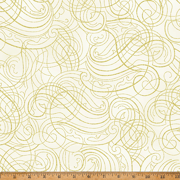 Christmas Wish Metallic Swirls Natural/Gold