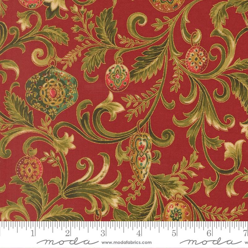 Merry Manor Metallic Ornaments Crimson