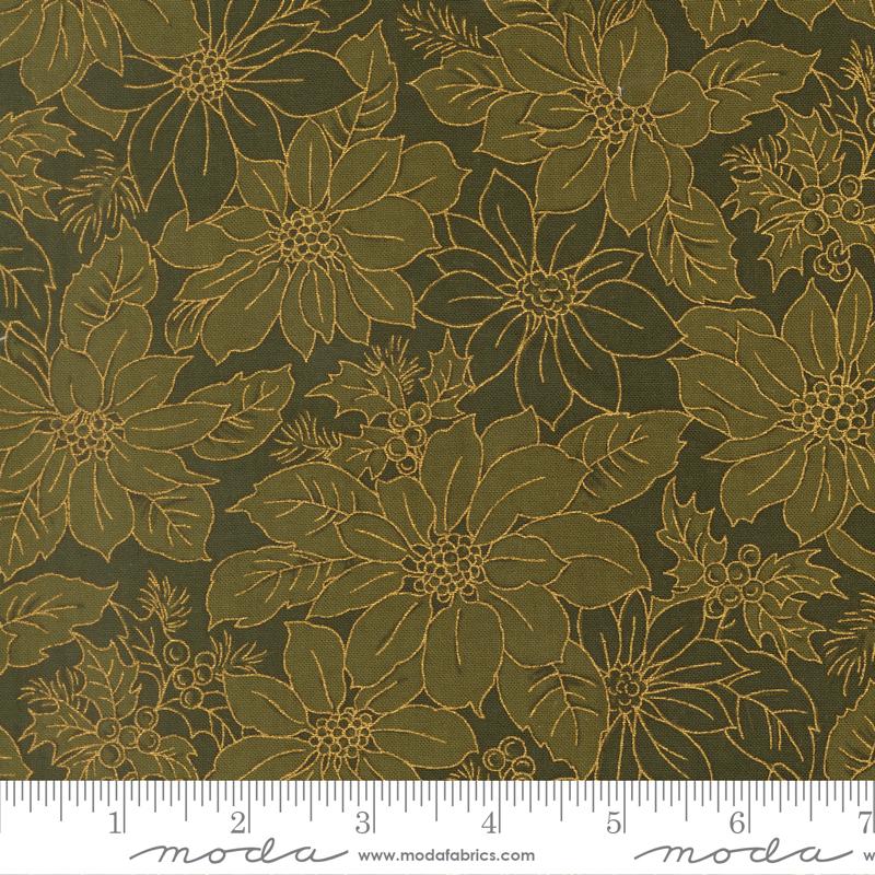 Merry Manor Metallic Bloom Evergreen