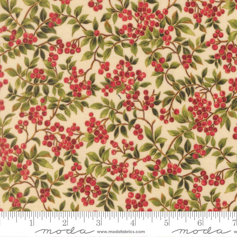 Merry Manor Metallic Hollyberry Cream
